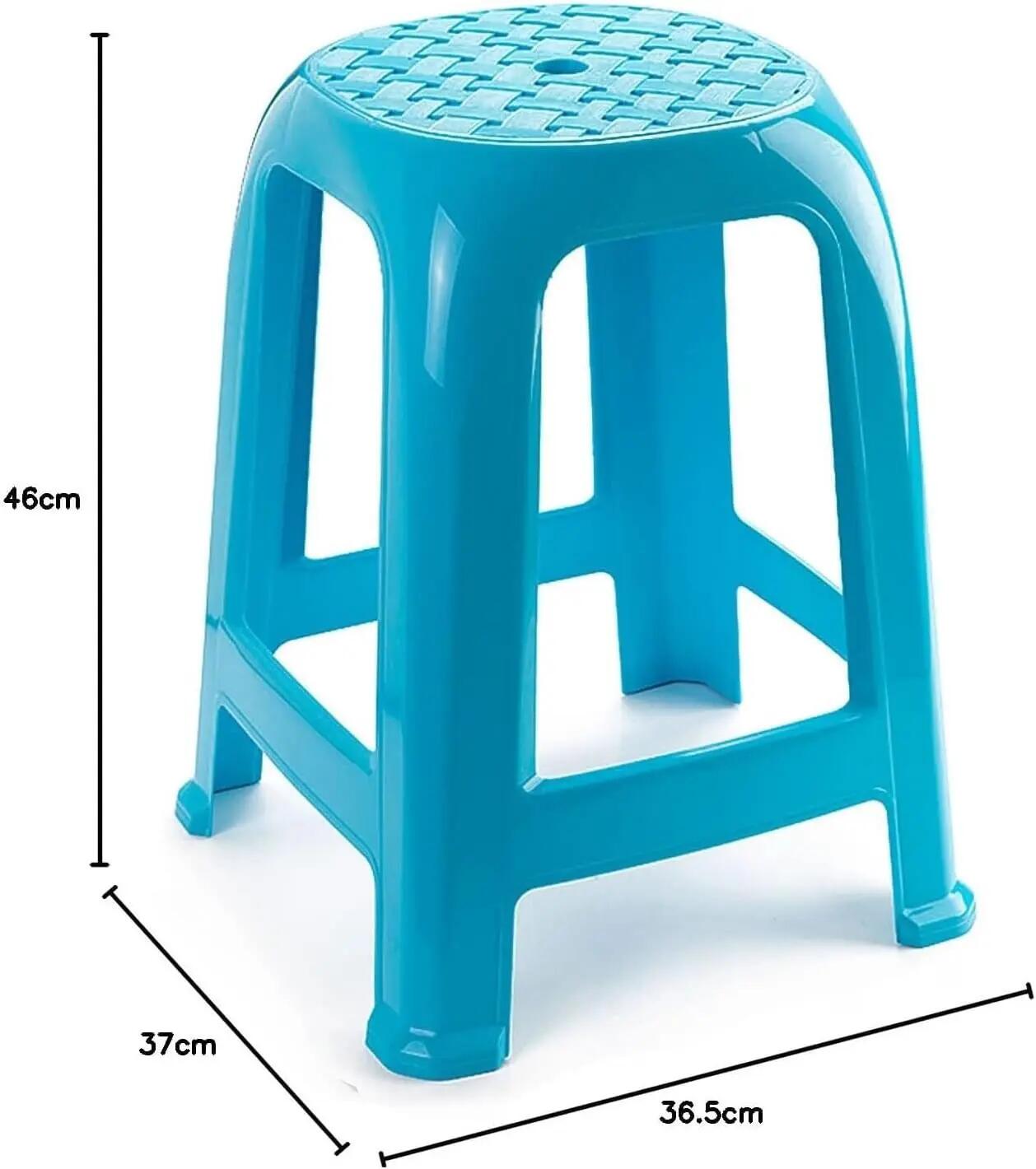 2X Taburete Silla de plástico Asiento apilable Banco Camping (2X Azul) 5/6
