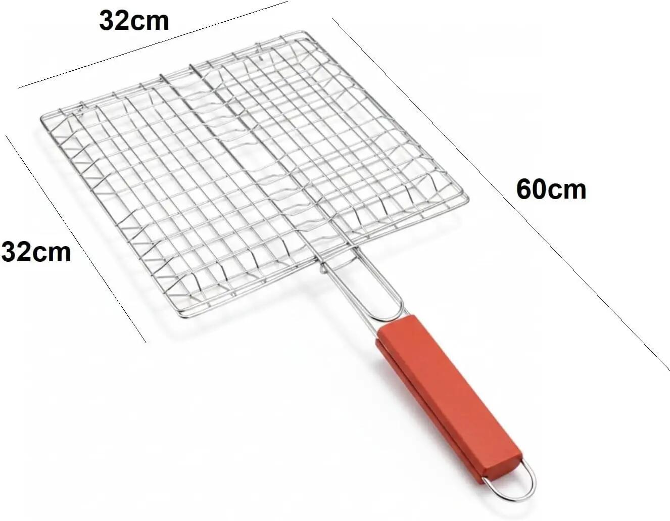 Grelhador portátil dobrável em aço inoxidável (32x32-60cm) 3/5
