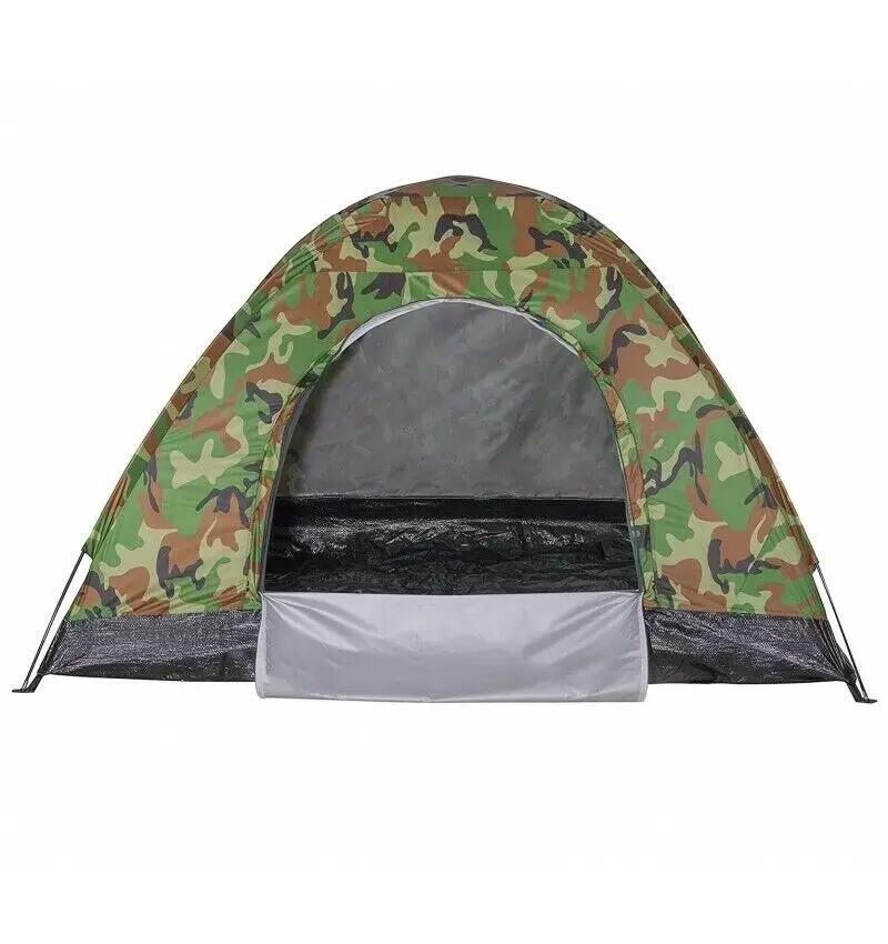 Tienda de campaña para 2 personas verde camuflaje impermeable, acampar 3/6