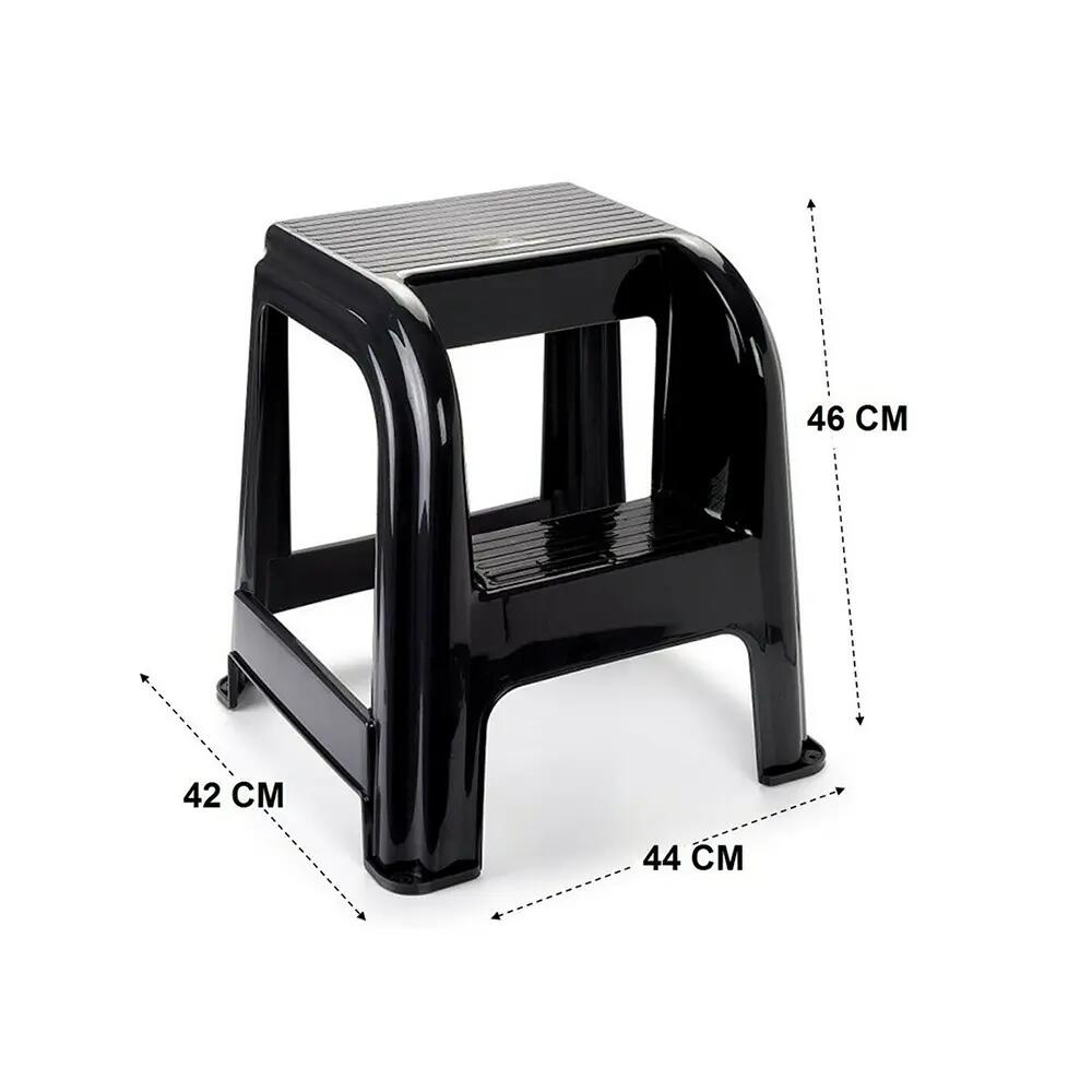 Taburete de plástico con escalón, silla escalera práctica dos escalones 2/2