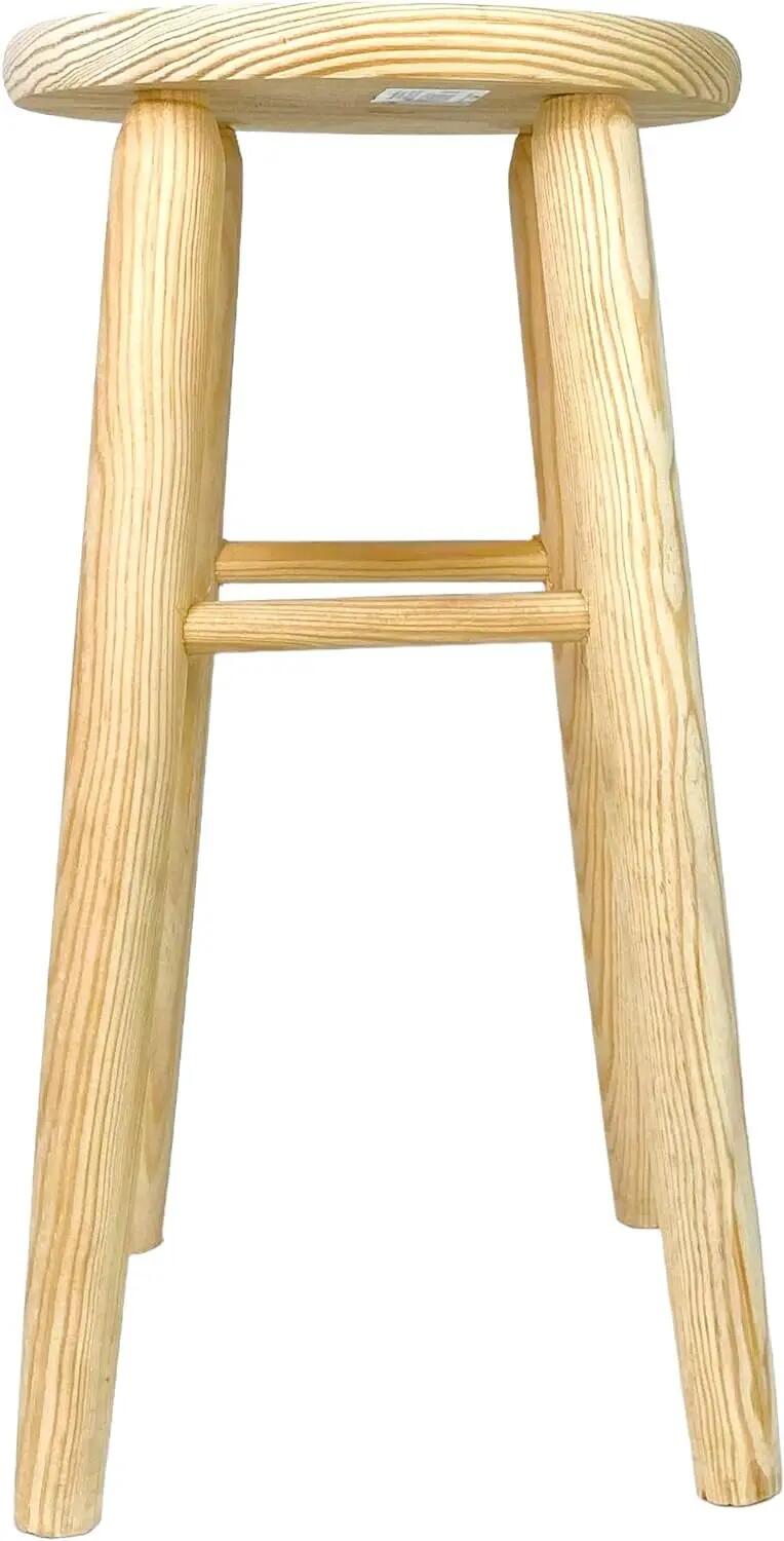Taburete de Madera Natural sin Tratar 48x24cm. (2X Redondo - 47x24cm) 6/7