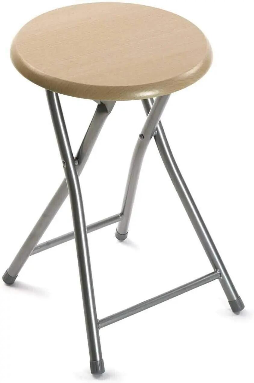 2X TABURETES Plegable DE Metal con Madera Camping 4/4