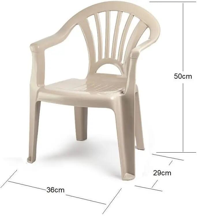 Cadeira pequena de plástico empilhável para uso interior e exterior (Castanho) 3/5