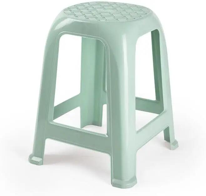 2X Taburete Silla de plástico Asiento apilable jardín Camping  (2X Verde Agua) 4/6