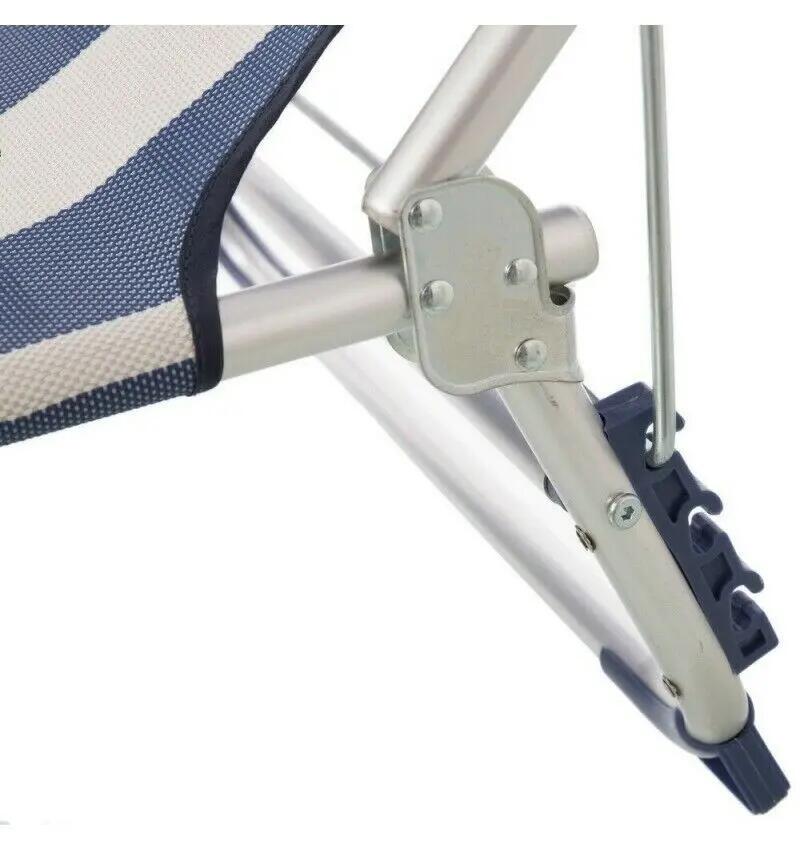 Tumbona hamaca 5 posiciones silla plegable camping reposa cabeza 3/6