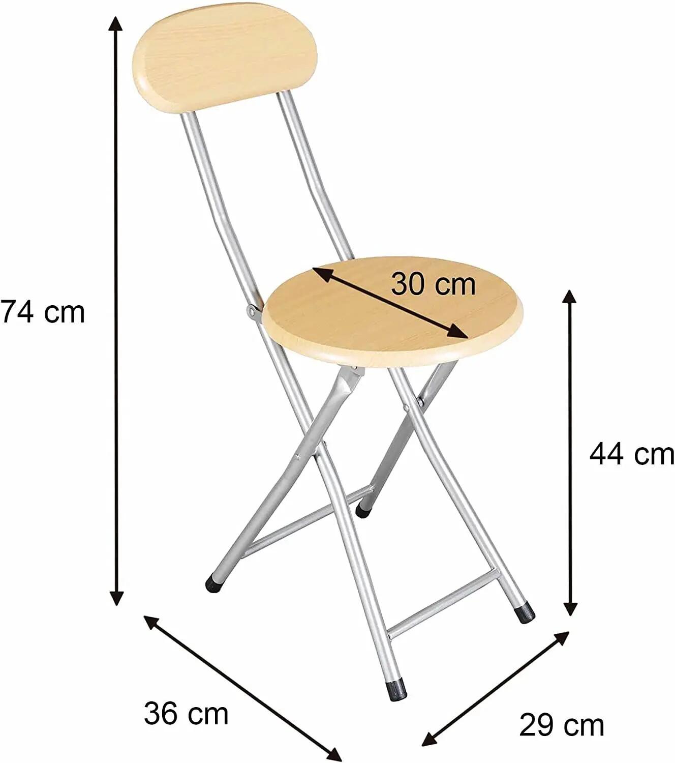 Set de 2 Taburetes Plegables Alto. 74 cm x Diámetro. Ø30 cm 3/7