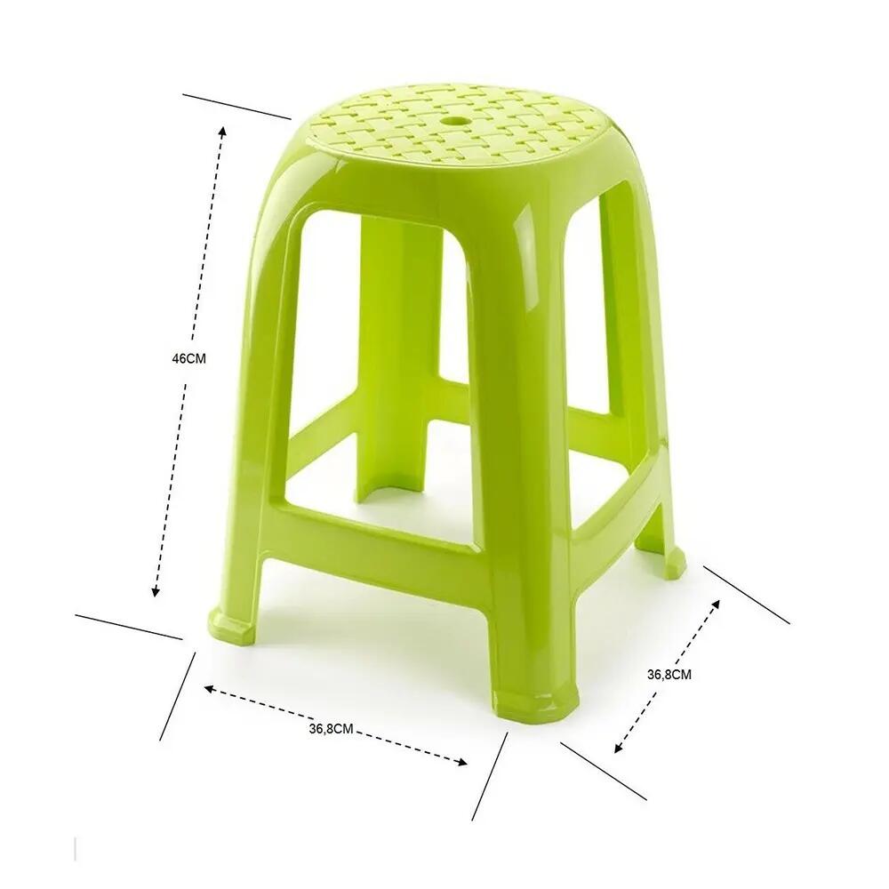 Taburete silla de plástico cómodo apilable banco jardín verde 2/2