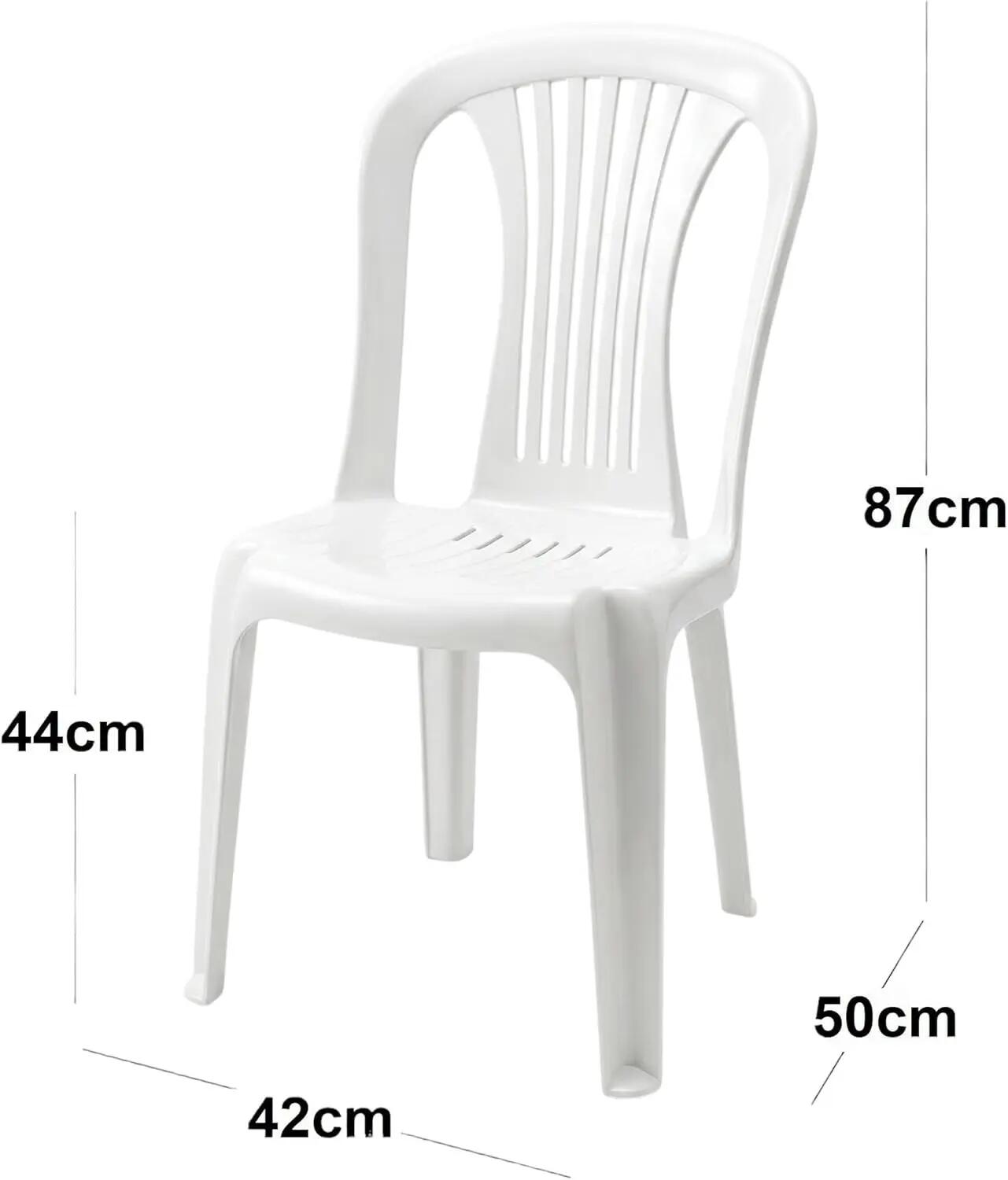 Set de Silla Plasticas, Exterior, sin Reposabrazos, de Polipropileno (2X Blanco) 3/6