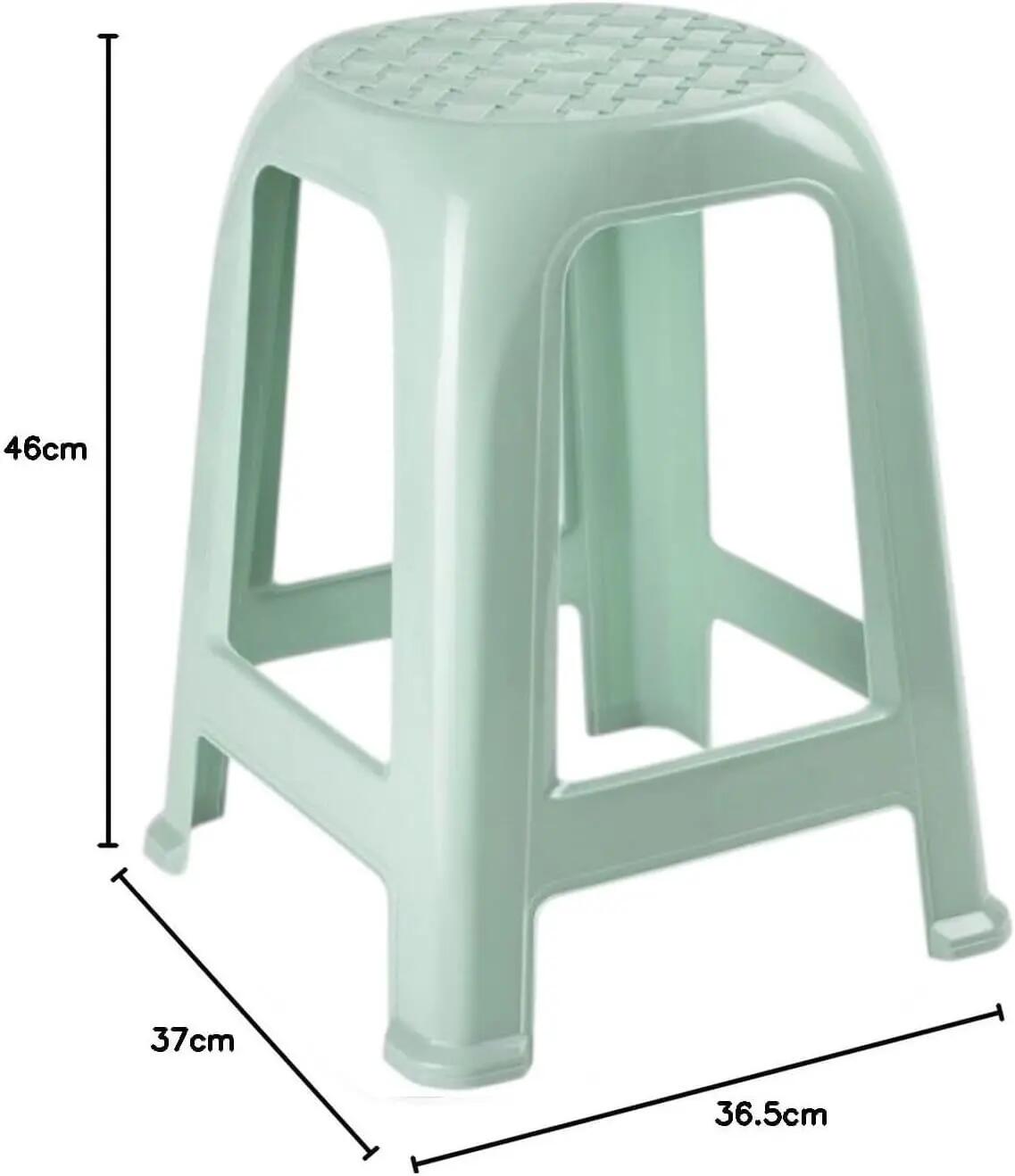 2X Taburete Silla de plástico Asiento apilable jardín Camping  (2X Verde Agua) 3/6