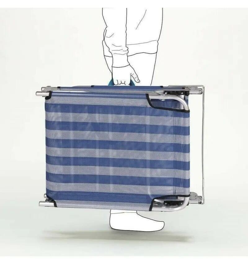Tumbona hamaca 5 posiciones silla plegable camping reposa cabeza 2/6