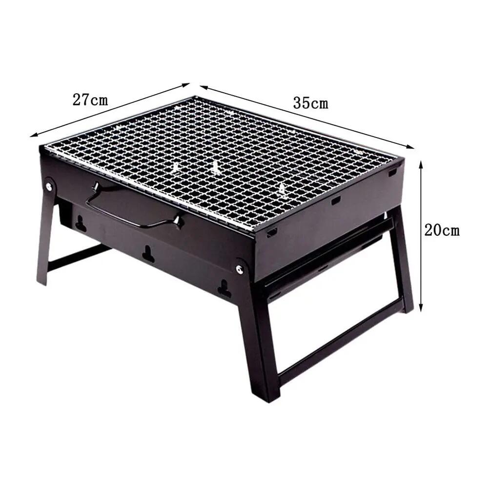 Barbacoa de carbón portátil plegable para BBQ con parrilla 35x27x20cm 4/4