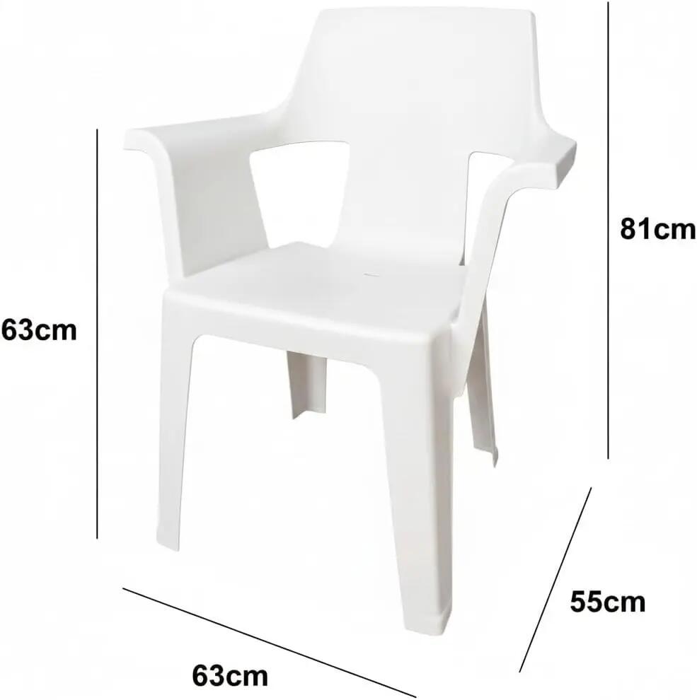 Silla Plastica Exterior, Apilables, Moderno, Interior y Exterior (Blanco) 3/7