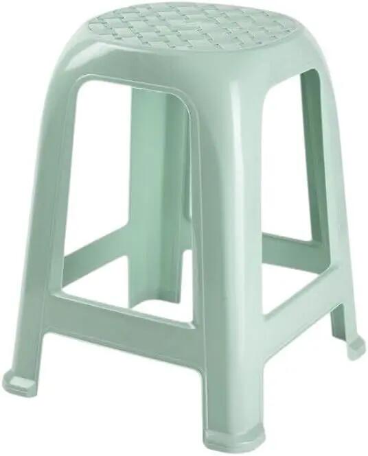 4X Taburete Silla de plástico Asiento apilable Banco (Verde Agua) 4/6
