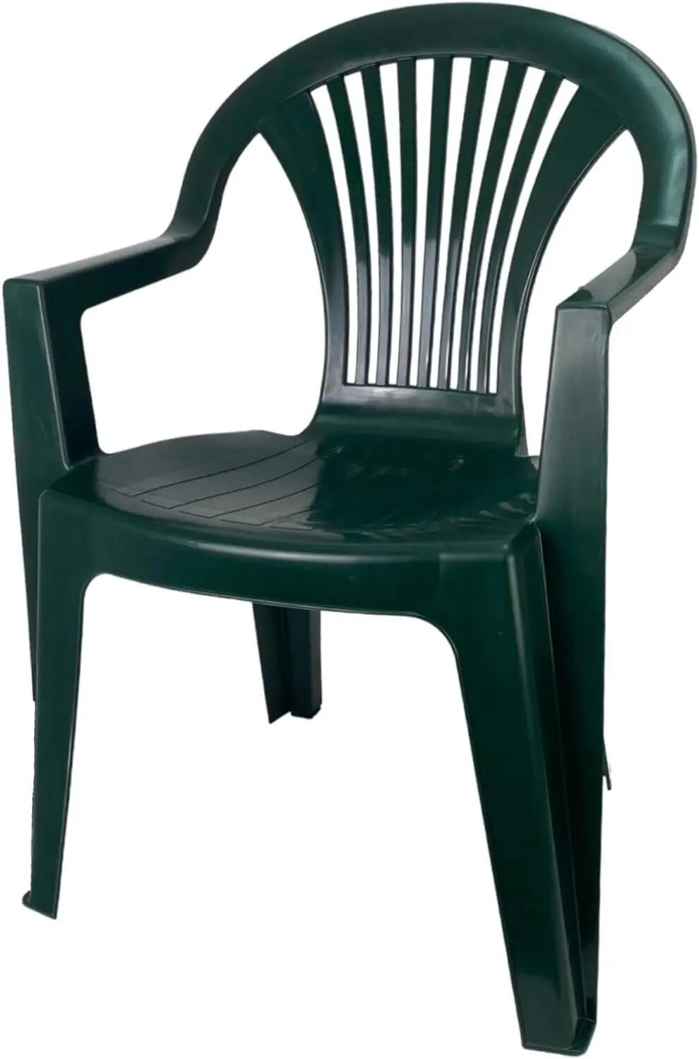 Set de Sillas plasticas para Camping, apilables (2X Verde) 4/7