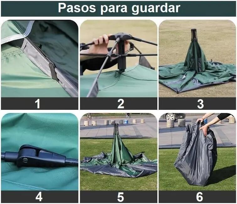 Tenda dobrável impermeável para 6 pessoas rede mosquiteira e bolsa de transporte 6/7