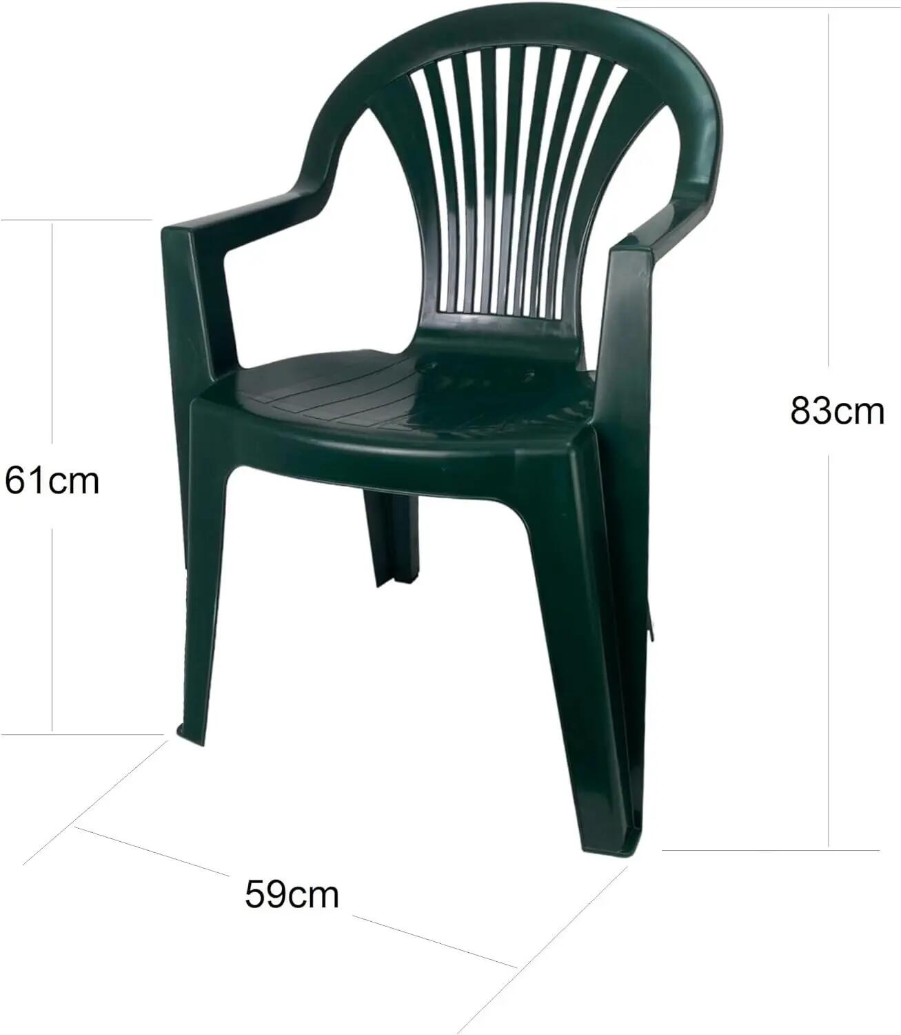 Set de Sillas plasticas para Camping, apilables (2X Verde) 3/7