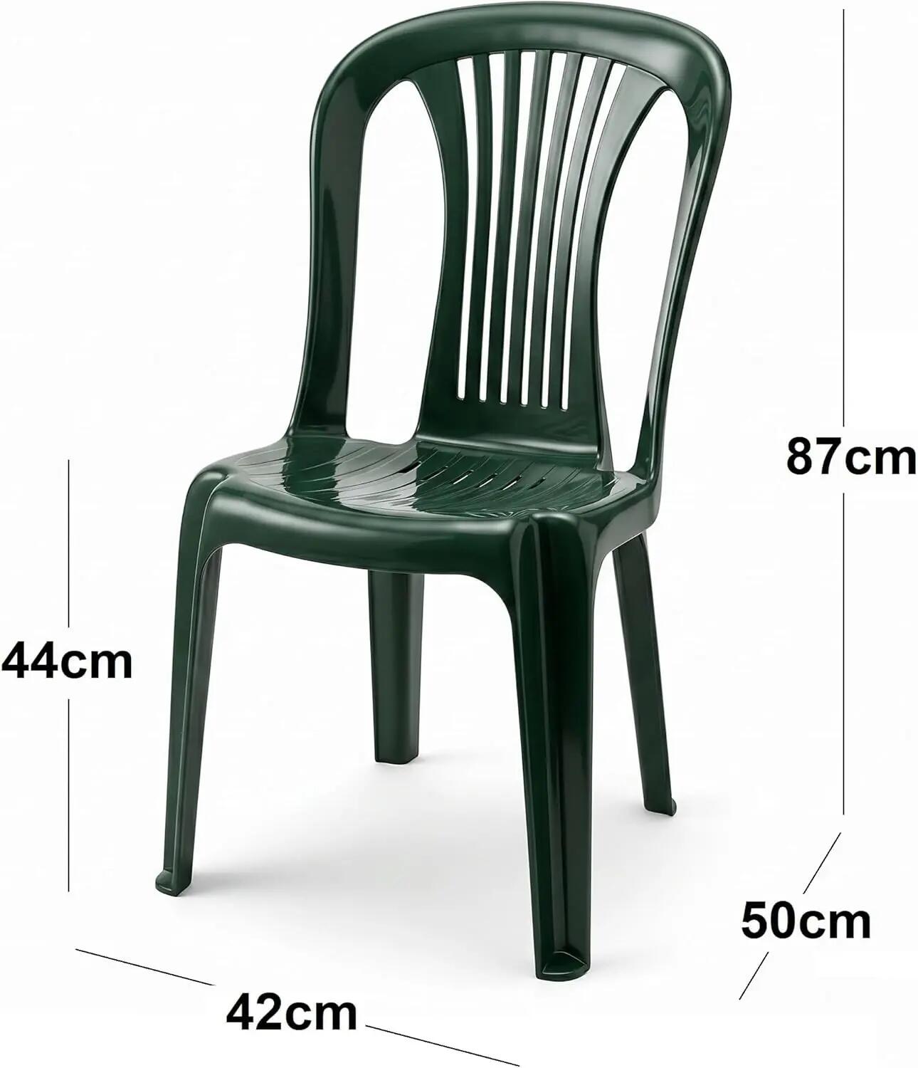 Set de Silla Plasticas Comedor, Interior y Exterior, de Polipropileno (4X Verde) 3/7