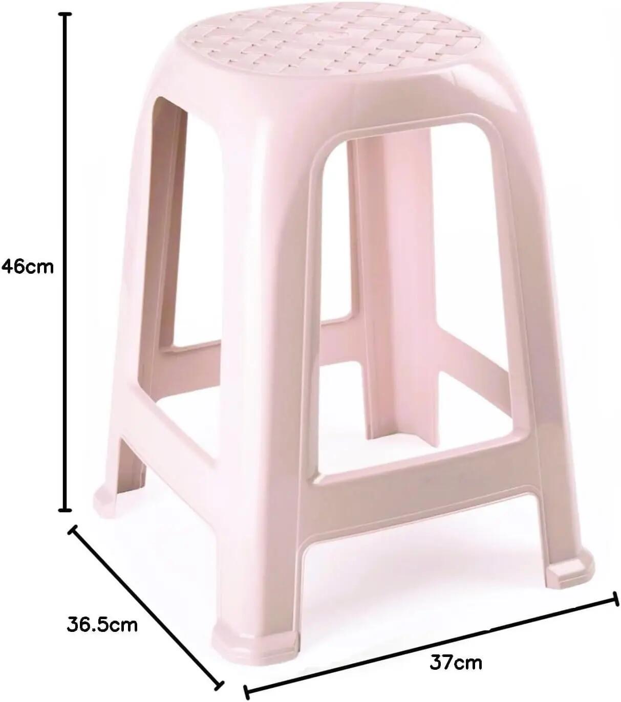4X Taburete Silla de plástico Asiento apilable Banco Camping (4X Rosa) 3/7