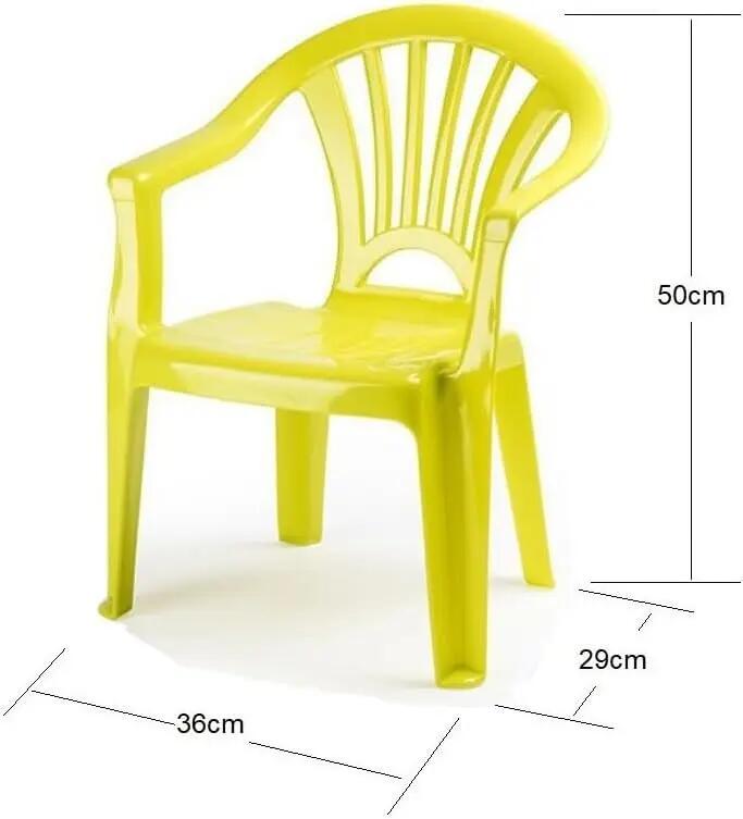 Silla pequeño apilables para Interior y Exterior de plástico (Verde) 2/3