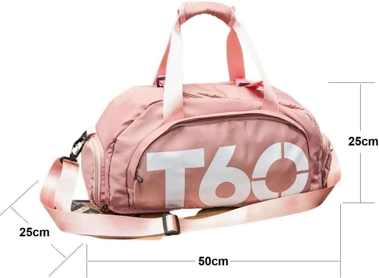 Bolsa Mochila de Gimnasio Deportiva Bolso Impermeable color Rosa 5/5