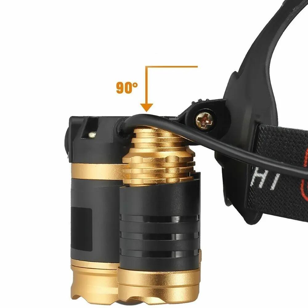 Linterna frontal recargable de cabeza 10000LM 3x XM-L XML T6 Headlamp 5/5
