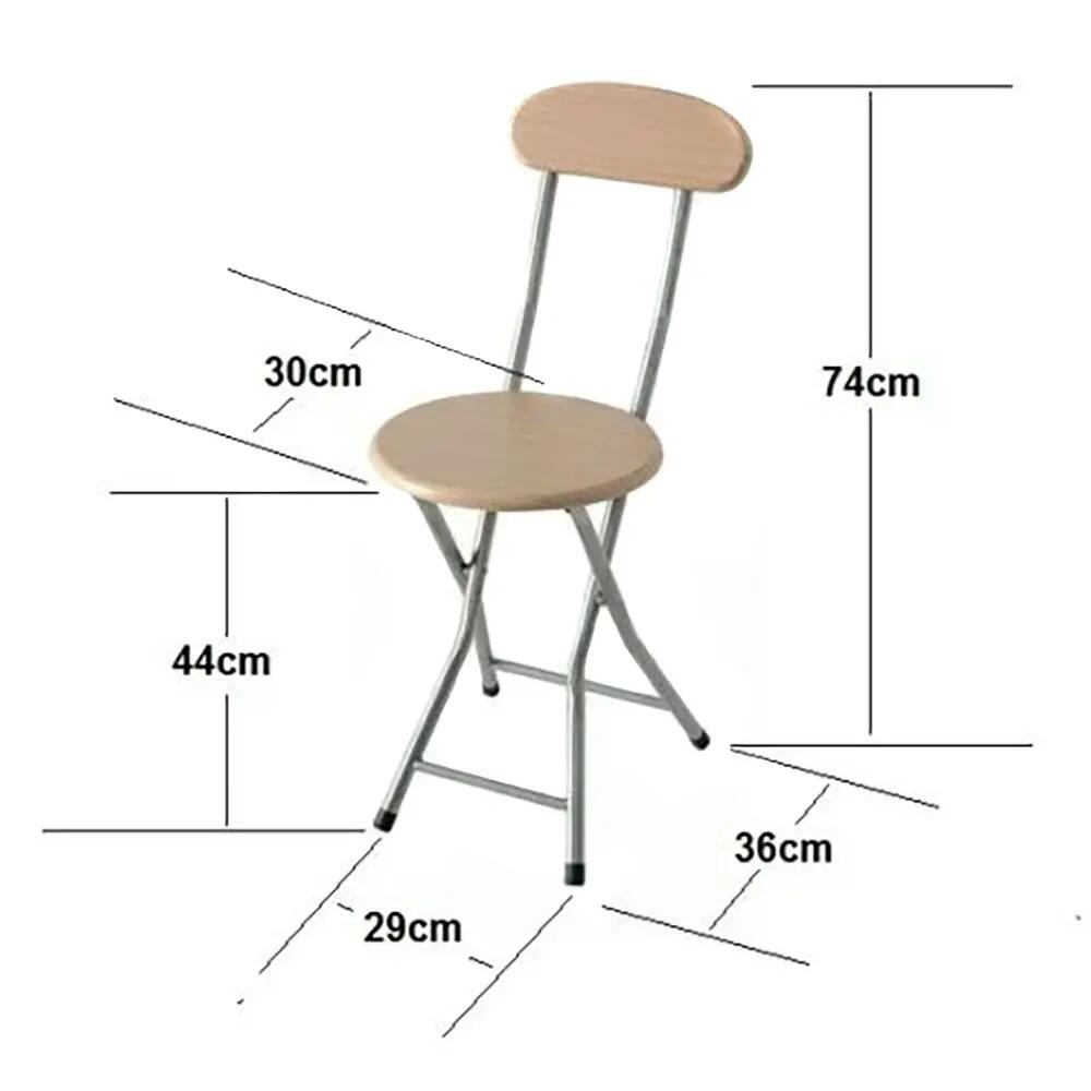 Taburete silla plegable con respaldo de metal con madera 3/3