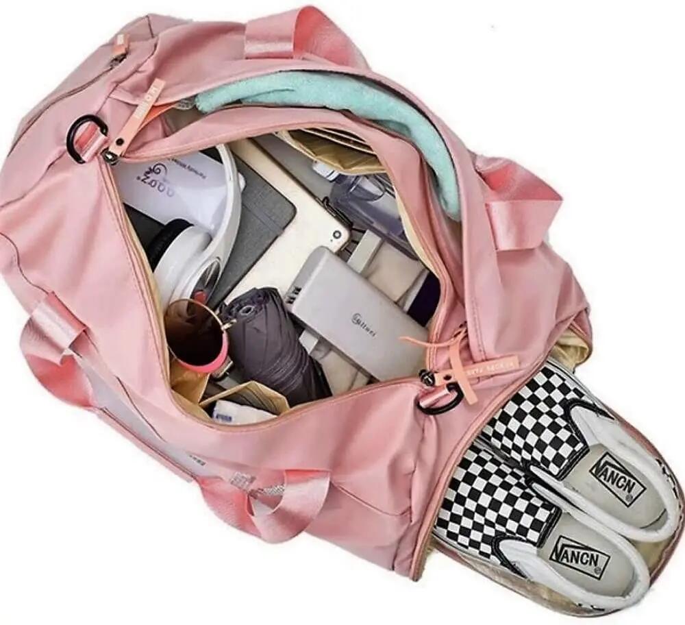 Bolsa Mochila de Gimnasio Deportiva Bolso Impermeable color Rosa 4/5