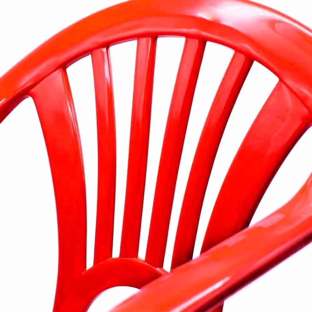 Silla pequeña apilable para Interior y Exterior de plástico, (Rojo) 4/4