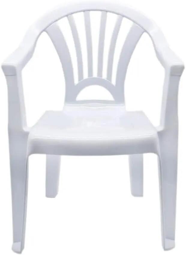 Silla pequeña apilables para Interior y Exterior de plástico (Blanco) 4/5