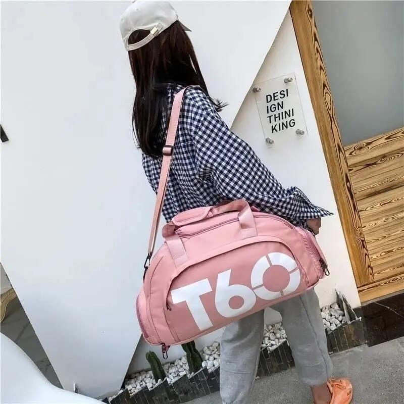 Bolsa Mochila de Gimnasio Deportiva Bolso Impermeable color Rosa 3/5
