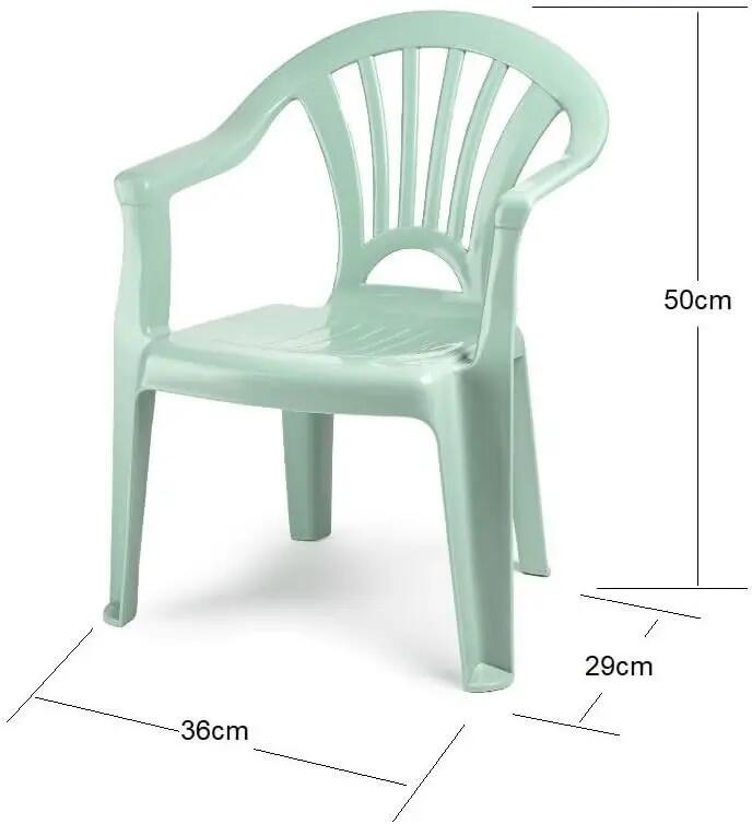 Silla pequeña apilables para Interior y Exterior de plástico (Verde Pastel) 3/3