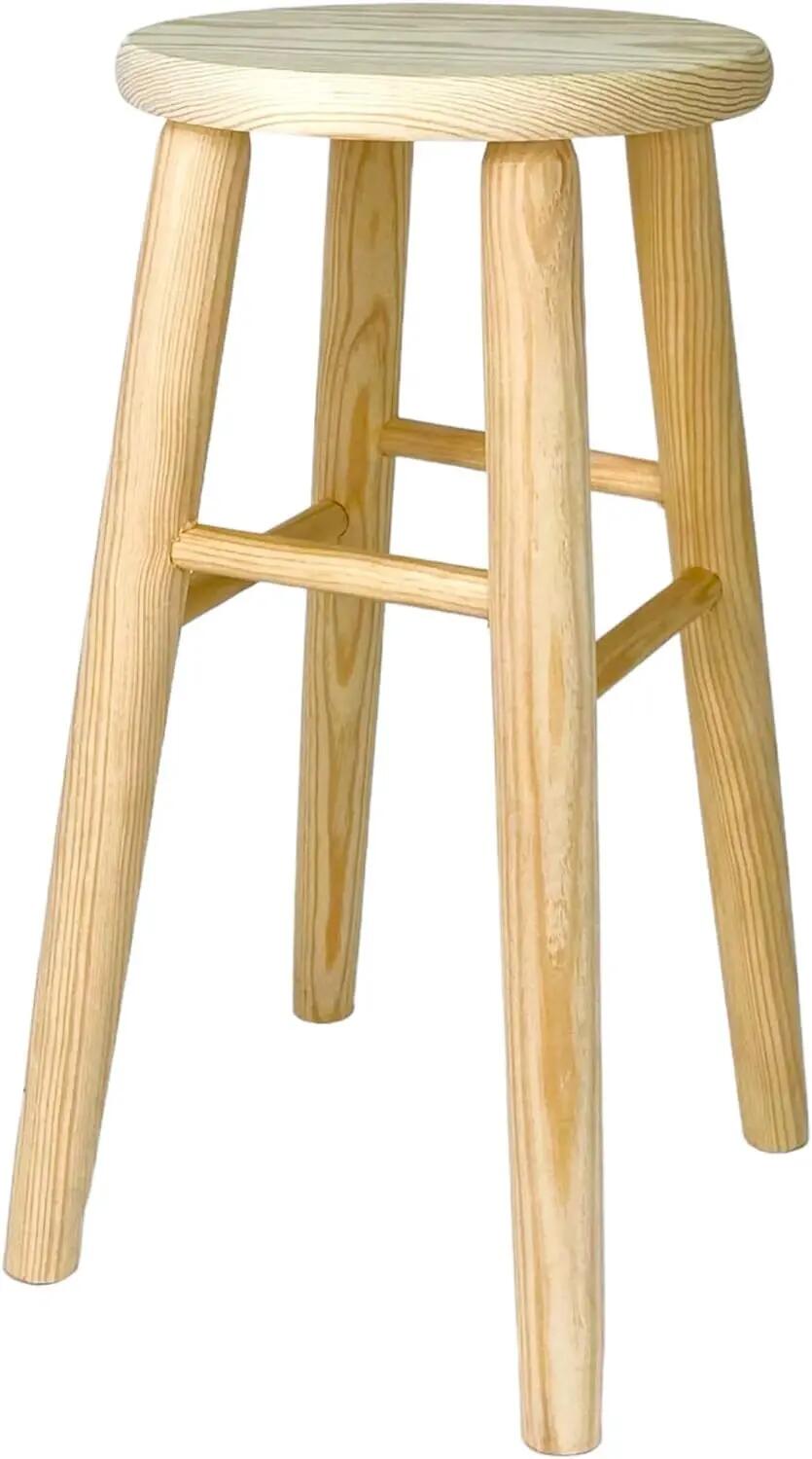Taburete de Madera Natural sin Tratar 48x24cm. (2X Redondo - 47x24cm) 4/7