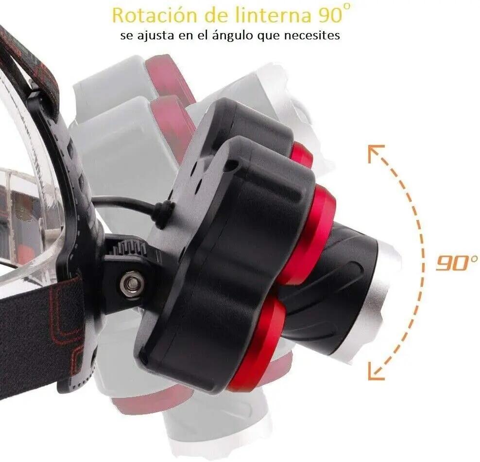 Linterna Multi Foco Enfocable Ajustable para Cabeza con Zoom de luz Blanca 3/5