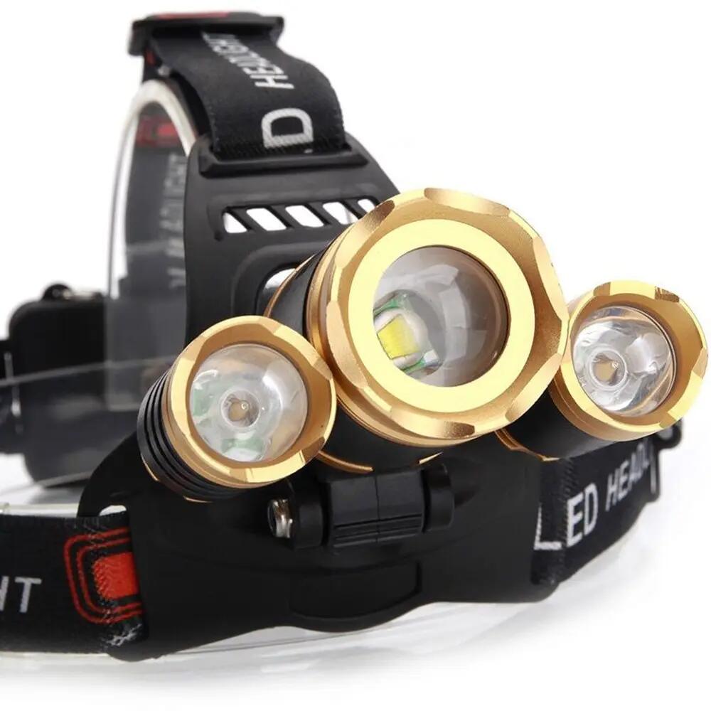 Linterna frontal recargable de cabeza 10000LM 3x XM-L XML T6 Headlamp 3/5