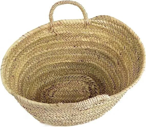 Cesta bolso de playa, mano en fibras naturales con Asas de Pita 44x34x24cm 2/3