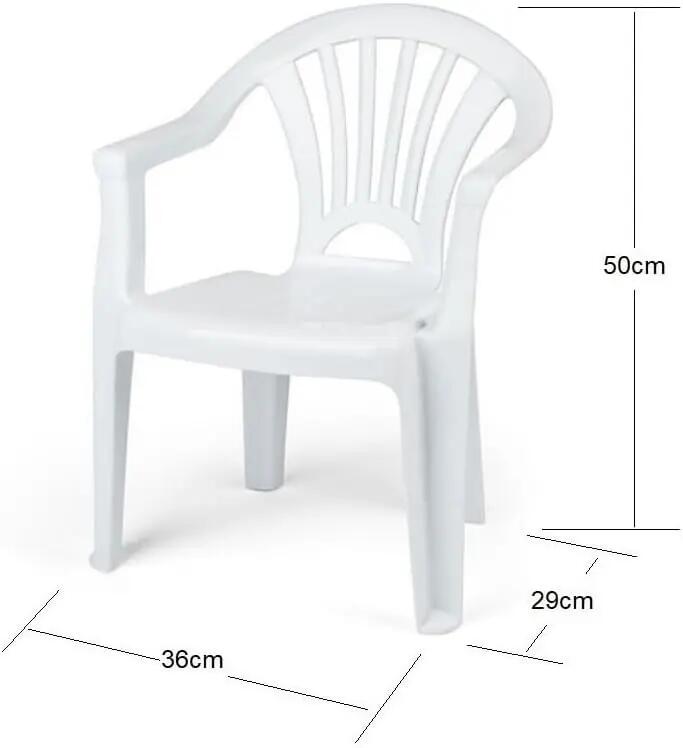 Silla pequeña apilables para Interior y Exterior de plástico (Blanco) 3/5