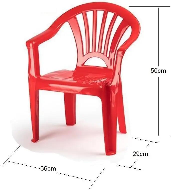 Silla pequeña apilable para Interior y Exterior de plástico, (Rojo) 2/4