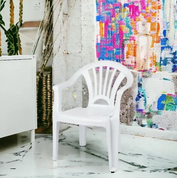 Silla pequeña apilables para Interior y Exterior de plástico (Blanco) 2/5