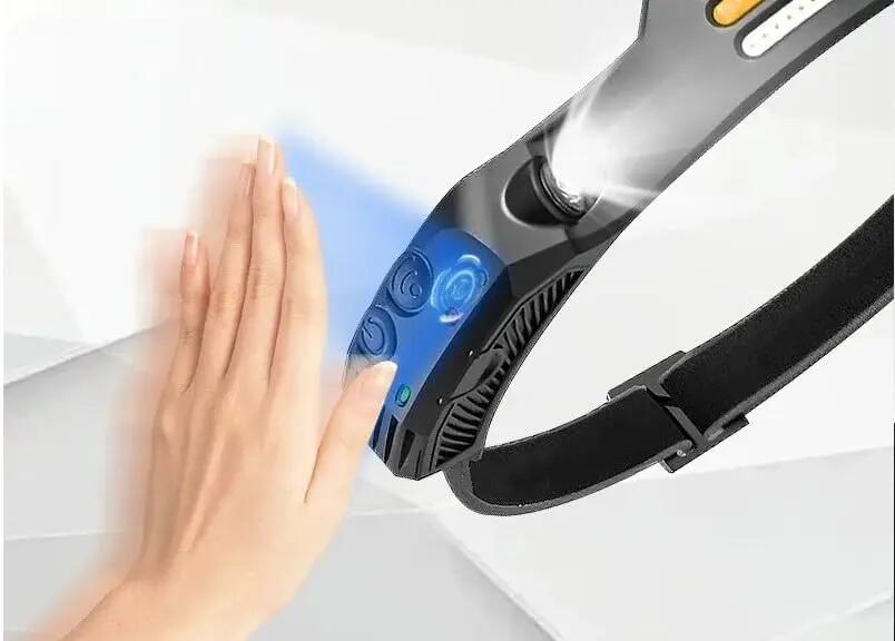 Linterna frontal, haz ancho 230 con sensor de movimiento, faro recargable 6/7