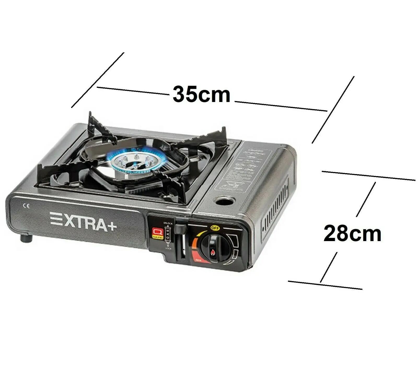 Cocina hornillo camping gas portátil 1 quemador estufa gas + 4 Cartuchos 227gr 3/6