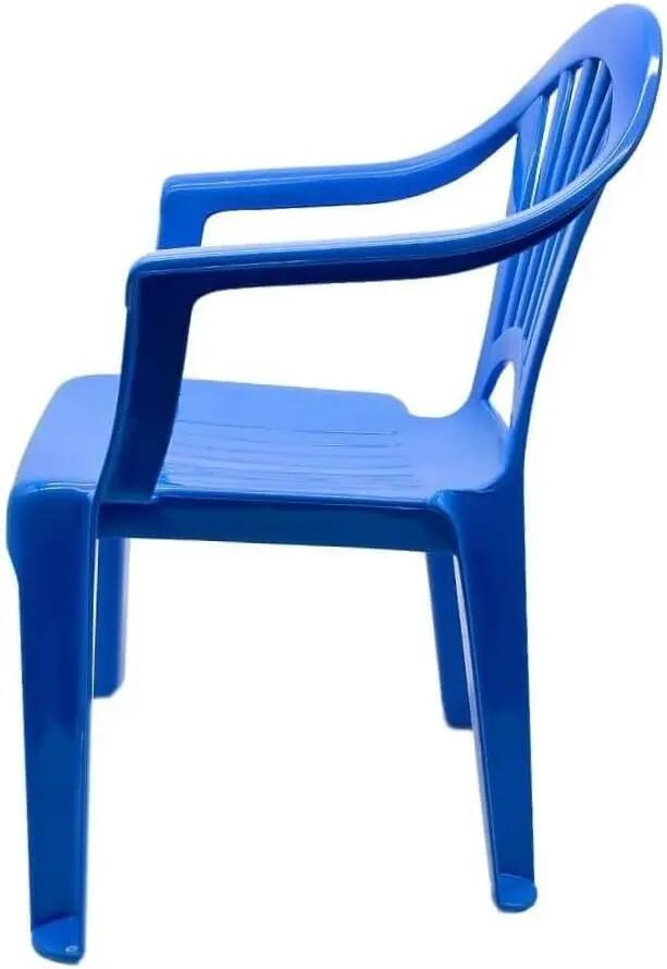 Silla pequeña apilables para Interior y Exterior de plástico (Azul) 4/4