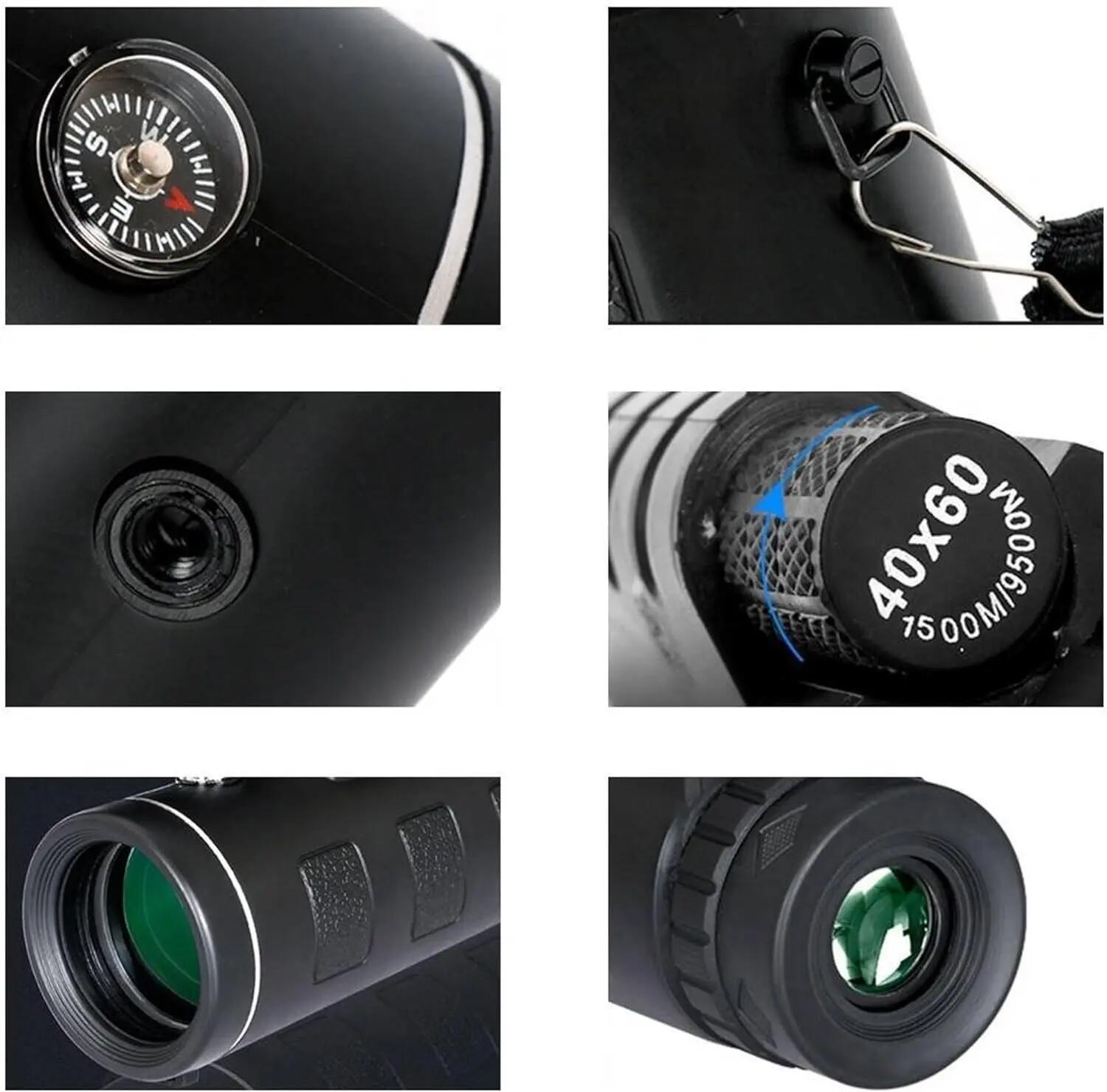 Prismaticos, Telescopio monocular 40 x 60 FMC BAK4, Soporte movil y trípode 7/7