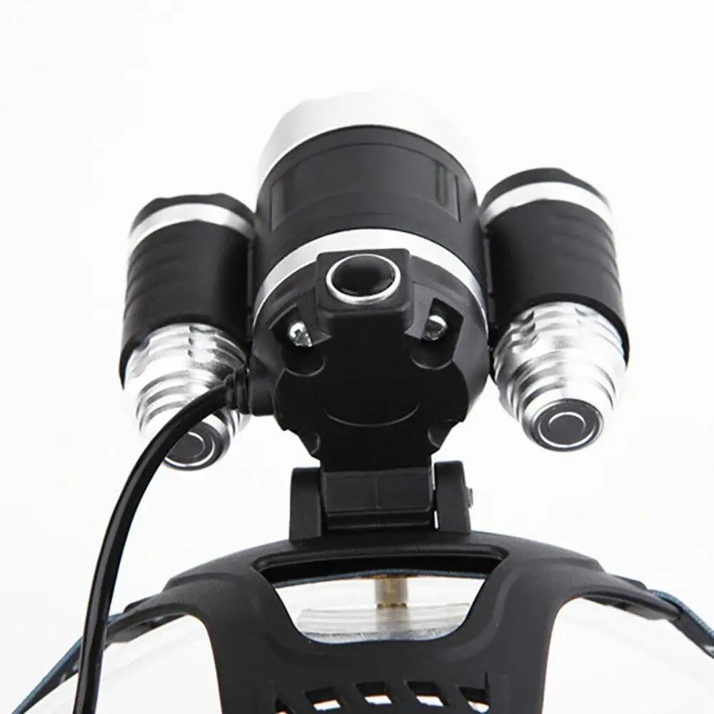 Linterna frontal recargable de cabeza 10000LM 3x XM-L XML T6 Headlamp 3/6
