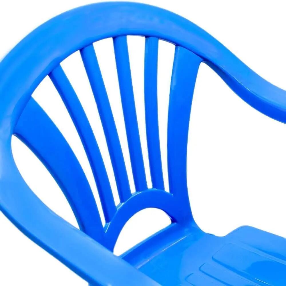 Silla pequeña apilables para Interior y Exterior de plástico (Azul) 3/4