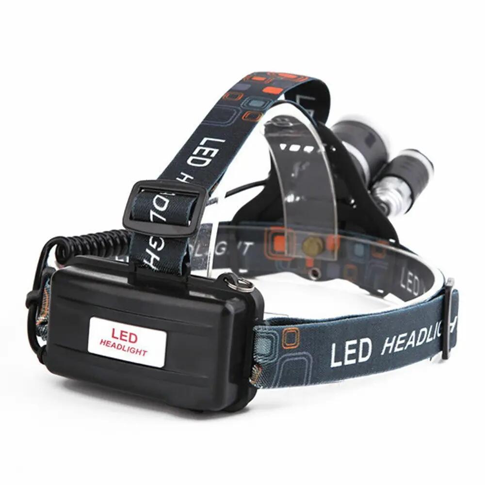 Linterna frontal recargable de cabeza 10000LM 3x XM-L XML T6 Headlamp 2/6