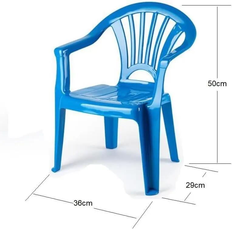Silla pequeña apilables para Interior y Exterior de plástico (Azul) 2/4