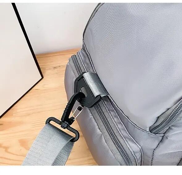 Bolsa mochila de gimnasio deportiva impermeable. Espacio para zapatos, Gris 6/7