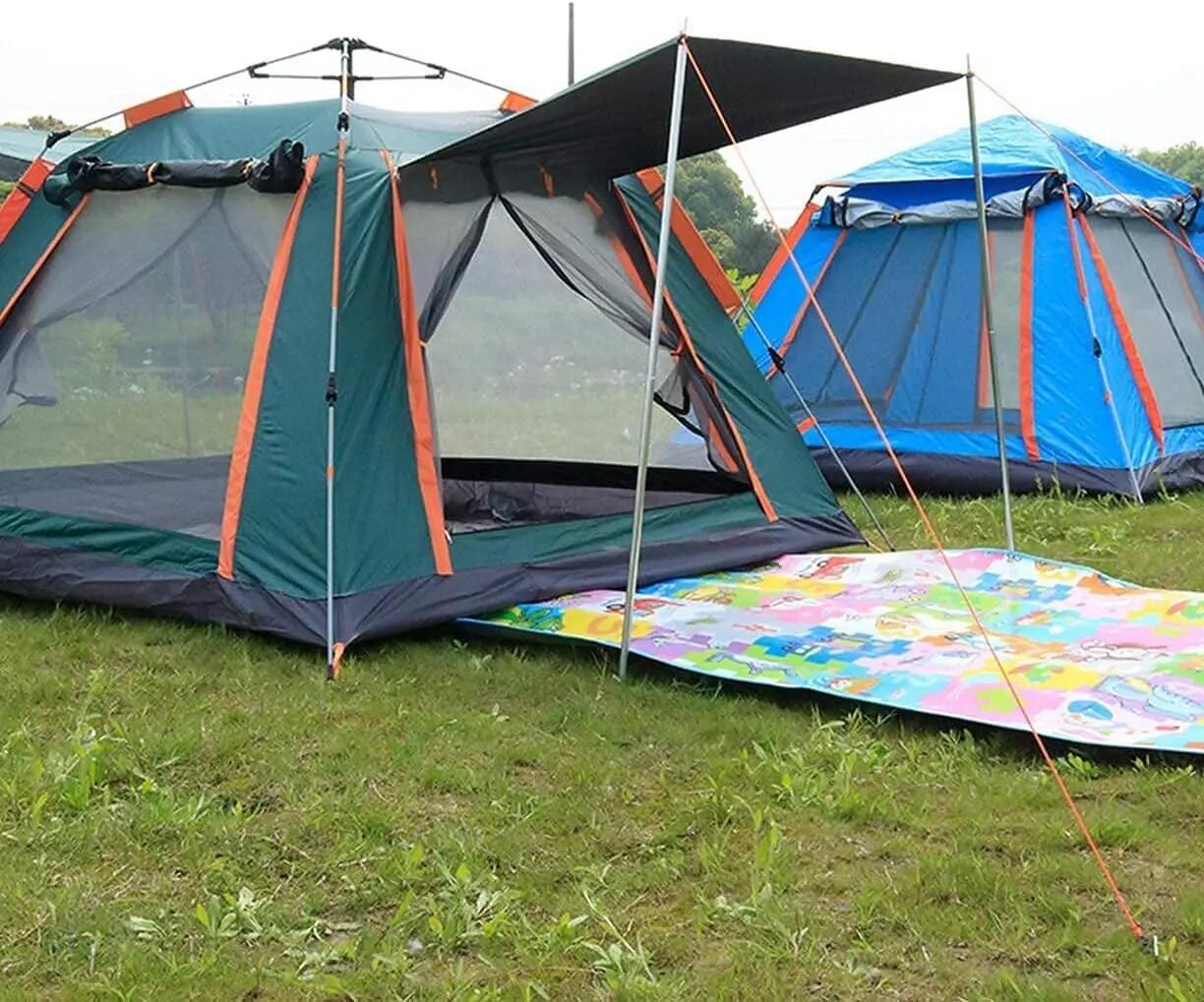 Tenda dobrável impermeável para 6 pessoas rede mosquiteira e bolsa de transporte 3/7