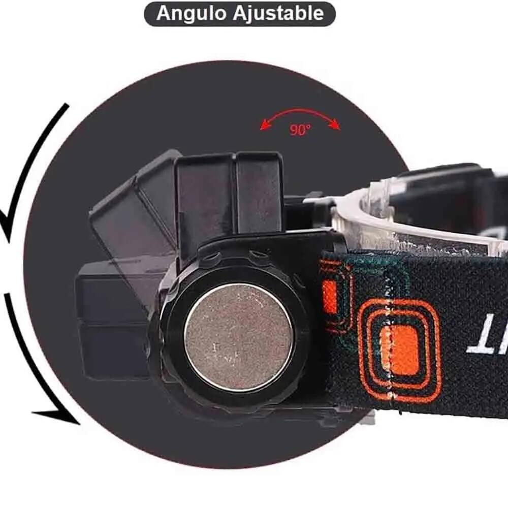 Lanterna de cabeça LED XPE T6 + holofote recarregável à prova de água LED COB 3/6