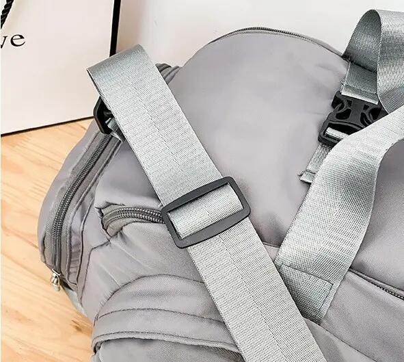 Bolsa mochila de gimnasio deportiva impermeable. Espacio para zapatos, Gris 5/7
